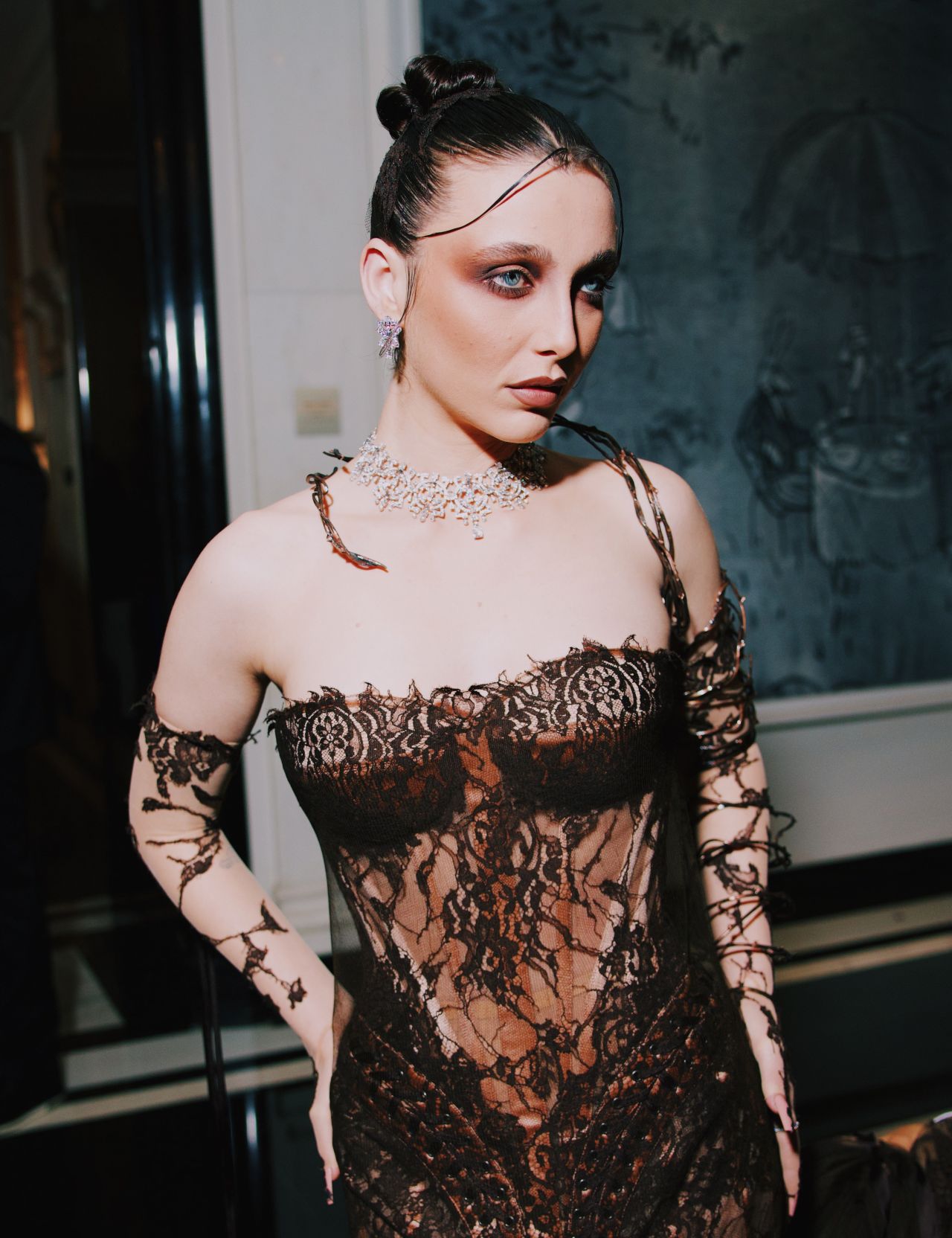 EMMA CHAMBERLAIN INSIDE THE CARLYLE HOTEL BEFORE THE 2024 MET GALA IN NEW YORK